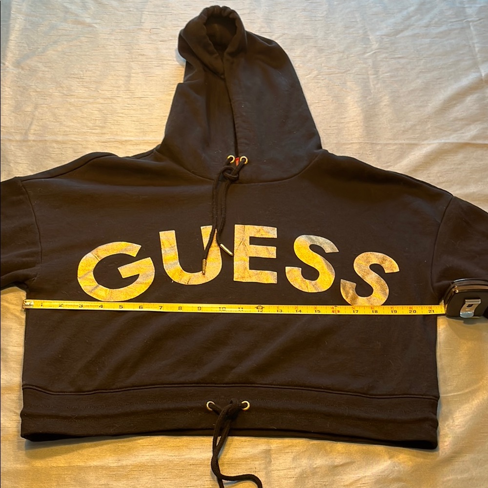 Guess Black Hoodie with Metallic Gold Lettering - Picture 4 of 9